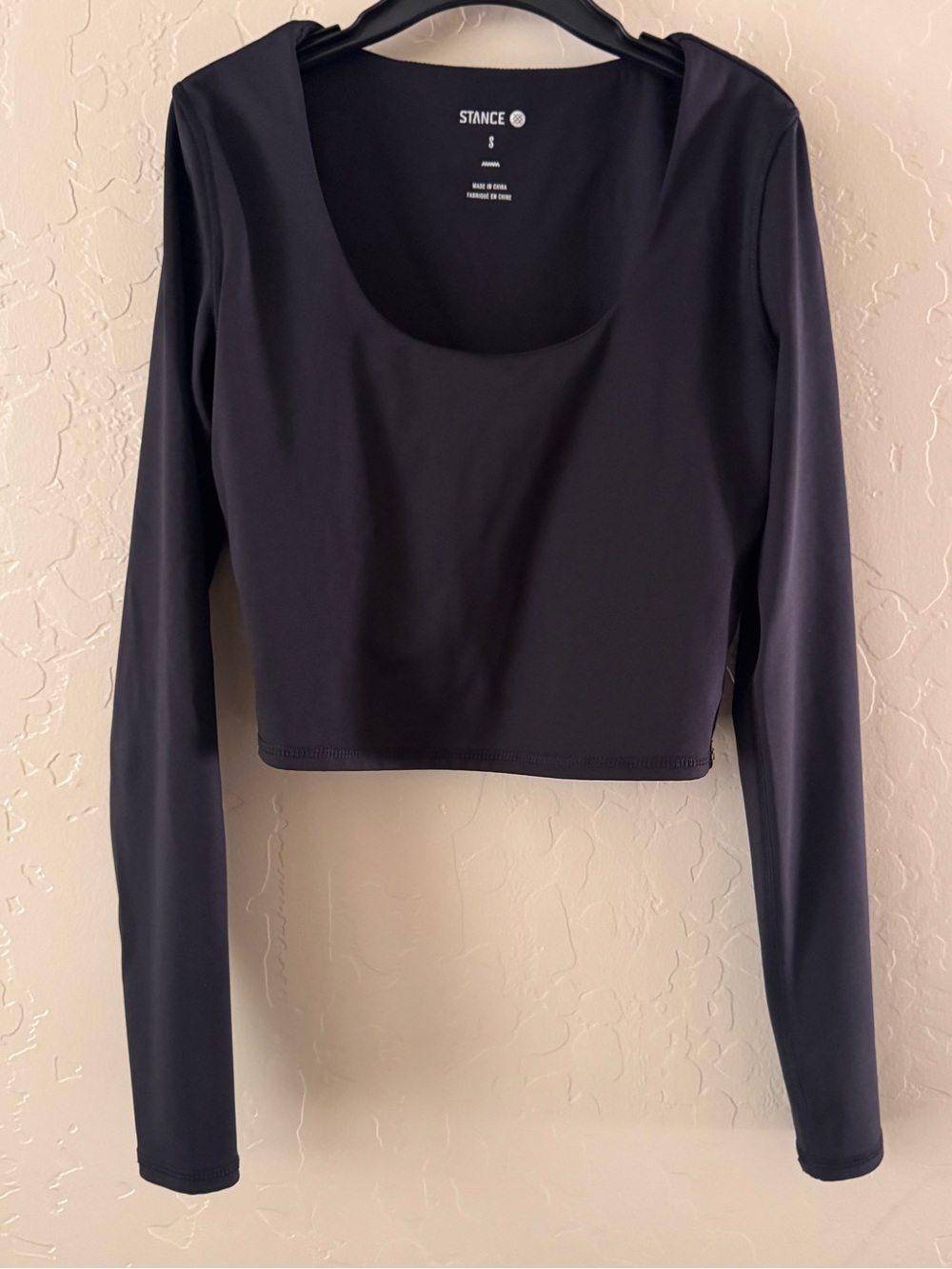 Stance Black Long-Sleeve Scoop Crop Top